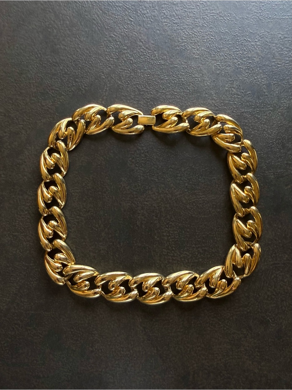 Vintage Chunky Gold Link Necklace Choker